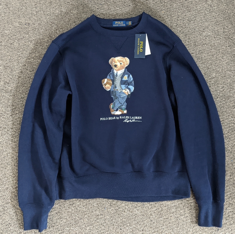 Polo Bear Ralph Lauren RL Sweatshirt Navy Blue M
